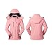 FACAI Giacca con Cappuccio Riscaldata USB da Donna Giacca A Infrarossi Cardigan Cappotto Giacca A Vento Manica Lunga Abbigliamento Termico Invernale Sci,Pink-Large