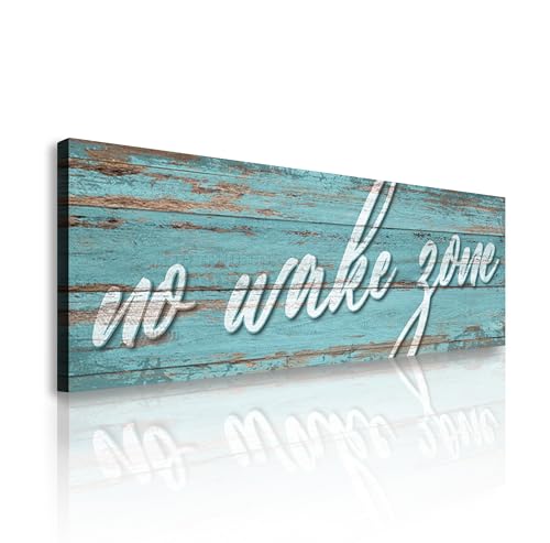 TAILORED CANVASES No Wake Zone Sign Wall Decor, Rustic Beach