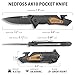 NedFoss Pocket Folding Knife AK10, 4 in 1 Pocket Knives for Men, Survival Hunting Camping Tactical Knife with Belt Cutter Glass Breaker Bottle Opener, Fathers Gifts from Daughter Wife Son