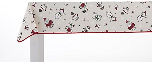 Cunguang Waterproof and oil proof cartoon santa claus Snowman design table, table and table cloth imported from Spain,135 * 300cm