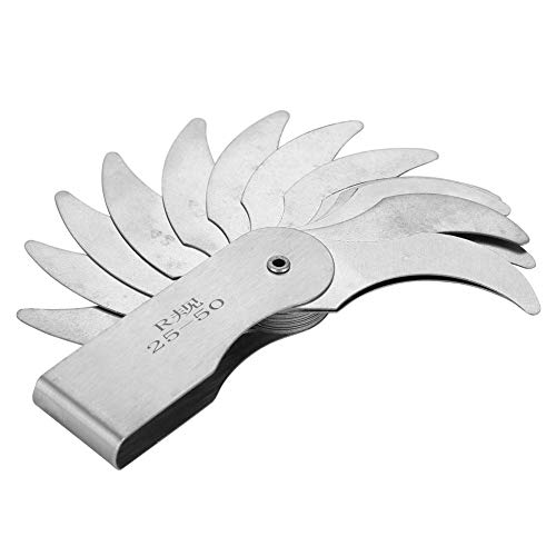1 Stück Radiusmessgerät, Radienlehren-Set Metrisches Edelstahl-Fillet-Messgerät Tragbares Messgerät Für Konkave Und Konvexe Oberflächen, Zum Messen Des Radius Von Objekten (R25-50MM)