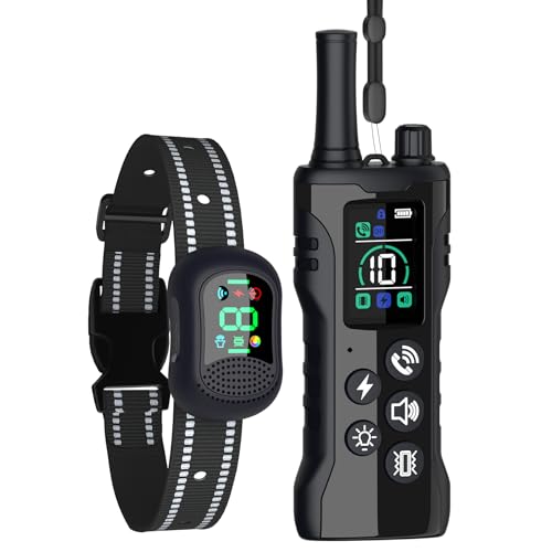 BUKEWIT Dog Shock Collar-4900Ft Dog Training Collar with Remote,IP67 Waterproof Electric Collar with 4 Training Modes,Support Remote Calling Feature,Rchargeable E-Collarfor All Dog Sizes (10-120lbs)