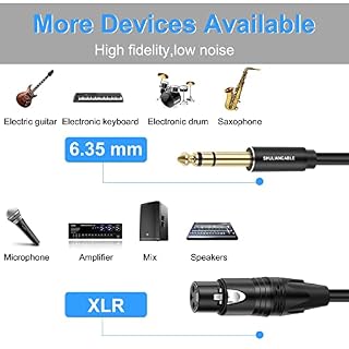 SHULIANCABLE Câble XLR vers Jack 6,35mm, Câble XLR femelle vers TRS mâle de 6,35 mm, pour Guitare, Hautparleur… - Les Beatles, Paul McCartney, John Lennon, RIngo Starr, George Harrison SHULIANCABLE Câble XLR vers Jack 6,35mm, Câble XLR femelle vers TRS mâle de 6,35 mm, pour Guitare, Hautparleur… – Image 2