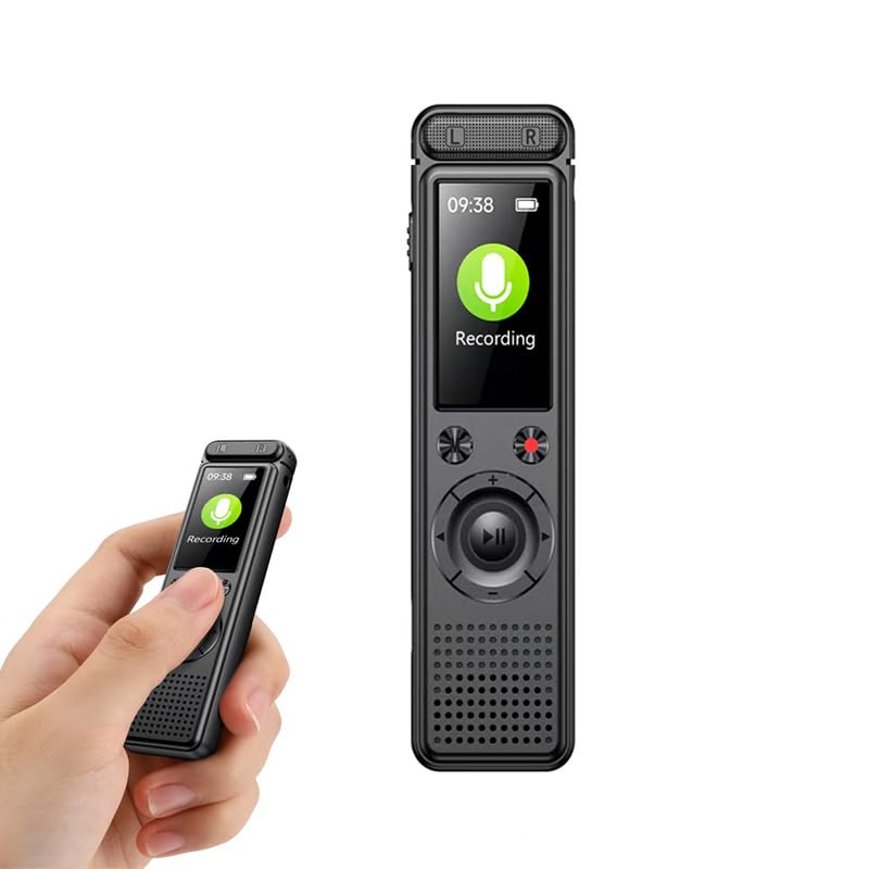 Grabadora de Voz Espia, Memoria de 64 GB, Desbloqueo de Contraseña, Grabadora Voz con Reproductor MP3, Grabadora de Voz Recargable por USB para Reuniones y Entrevistas, Grabadora de Voz Espia Oculta