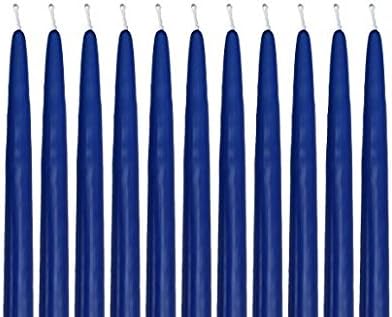 Higlow Dripless Taper Candles 6" Inch Tall Wedding Dinner Candle Set of 12 (Royal Blue)