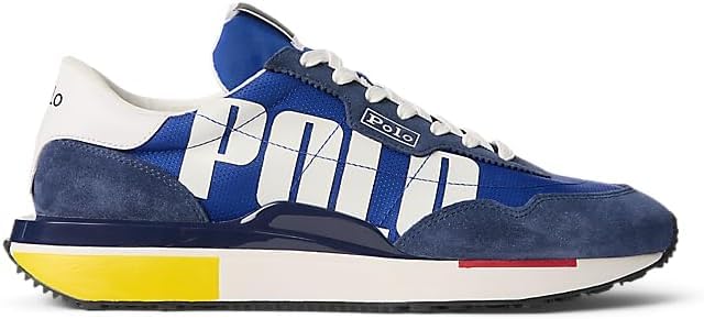 Polo Ralph Lauren, Men's, Suede Nylon-Train 89Polo-Sneakers-Low Top Lace, Classic Azur/Newport Navy/Wht, 10.5, Medium4