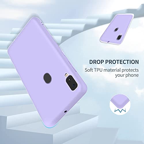 Image of DIZORO Microfiber Candy Case Compatible for Samsung Galaxy A20 /A30, Shockproof Slim Back Cover Liquid Silicone Bumper Camera Protective Phone Cover (Purple)