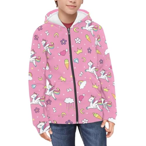 Animal Pattern Boys Girls Zip Up Hoodies Long Sleeve Sweatshirt with Pockets3