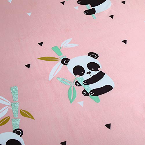 Kfz Twin Bed Panda Sheets Set, Panda Pink Bed Sheets For Girls, 4 Piece With 1 Flat Sheet 1 Twin Fitted Sheet 2 Pillow Covers, Microfiber Sheet Set For Kids #TOP3