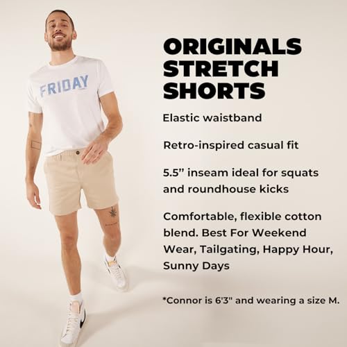 Image of Chubbies Chino Shorts Men 5.5 Inch - Mens Shorts Casual with Elastic Waistband, Side and Back Pockets, Stretch Cotton Blend