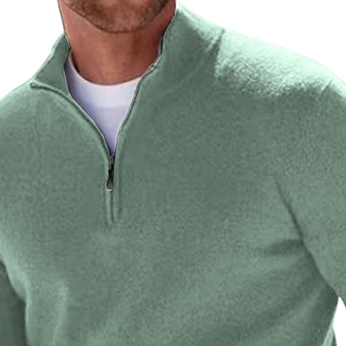 Men's Quarter Zip Up Polo Sweaters Long Sleeve 1/4 Zipper Sweater Quarter-Zip Pullover Sweater for Men2