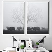 2 Piece Framed Canvas Wall Art Animals Canvas Prints Home Artwork Decoration for Living Room,Bedroom - 16