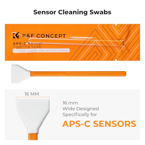 K&F CONCEPT 25 in 1 Kamerareinigungsset für spiegellose Kameras mit APS-C Sensor-Reinigungsstäbchen, 60ML & 20ML Objektivreiniger, Blasebalg, Linsenstift, Mikrofasertüchern und Tragetasche