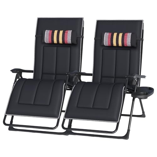 OVLRIJP Chaise Longue Jardin Extérieur, Chaise Longue Pliante avec Appui-tête et Porte-Gobelet, Chaises Longues Jardin Extérieur, Transat Pliant pour Balcon,...