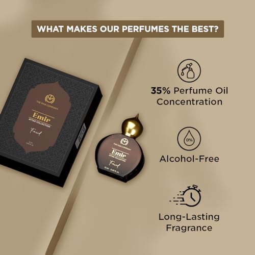 The Man Company 100% Alcohol-Free Attar Perfume for Men – Farid Emir Collection | Premium Long Lasting Fragrance | 35% Highly Concentrated Perfume Oil | Valentine Gift Set For Man
