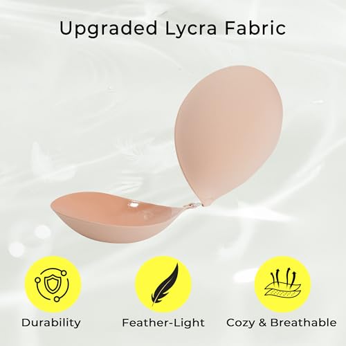 Image of Strapless Sticky Bra Push Up for Women, Adhesive Silicone No Show Bra for Backless Dress, Invisible Reusable V Shape