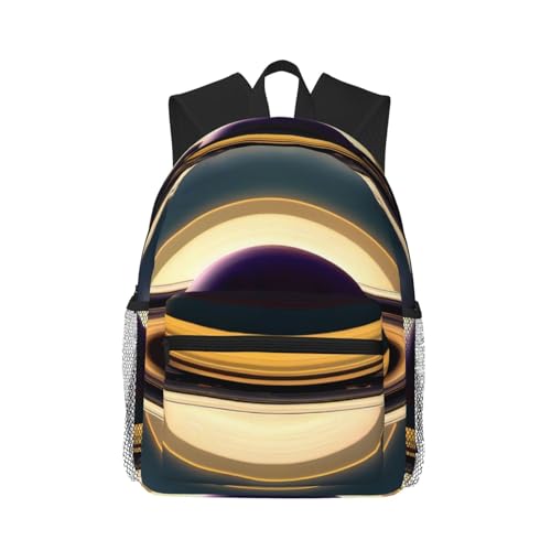 Sac à dos Saturncasual noir taille unique pour voyage et randonnée