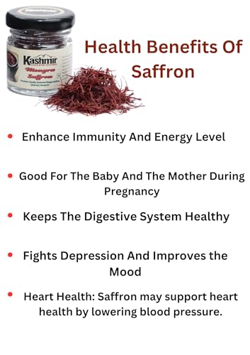 Image of Kashmir Online Store Original Saffron - Natural & Pure Finest Grade Kashmiri Kesar For Pregnant Women, Cooking, Face & Skin. (3Gm)
