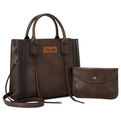 Image of Wrangler Tote Bag for Women Western Cowhide Purse and Wallet Set
