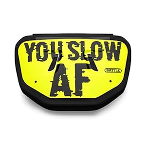 Battle Sports Back Bone Plate – Football Back Plate, Rear Lower Back Protector, Hard Outer Shell & Contoured Foam, High-Impact Protection Football Gear – You Slow, Yellow, Adult