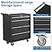 FinerFurnis 4-Drawer Rolling Tool Chest – Mobile Storage Cabinet with Lock, Sliding Drawers, Side Handle & Protective Liner – Heavy Duty Garage & Workshop Toolbox – Color: Black
