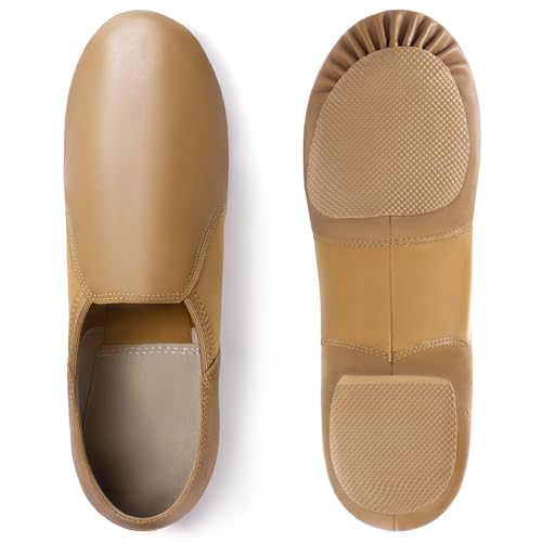 Unisex Jazz Shoe Leather Upper Women and Men's Slip-on Dance Shoes3