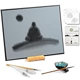 AOVOA Zen Buddha Water Painting Board with Drawing & Breathing Guide - Relaxing Water Drawing Art Set with Brushes and Stencils - Great for Meditation & Mindfulness Practice - Creative Gift