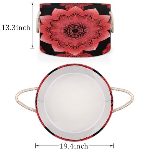Grands paniers de rangement de décoration d'intérieur rouge mandala - 3