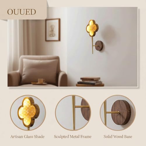 Lámpara de pared de madera para evitar fatiga visual en mesitas de noche 4