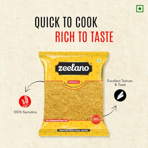 Image of ZEELANO Vermicelli, 1kg, Durum Wheat Semolina Pasta, Plain