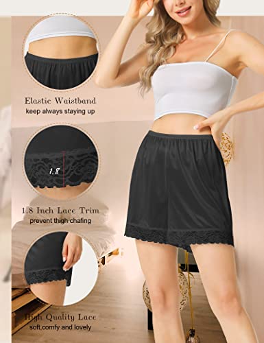 Image of GYS Slip Shorts Culotte for Women Split Skirt Lace Pettipants Bloomer