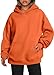 Womens Oversized Pullover Hoodies Winter Casual Fleece Sweatshirts Cute Hoodie Sweater Fall Outwear with Pockets (Orange,Small)