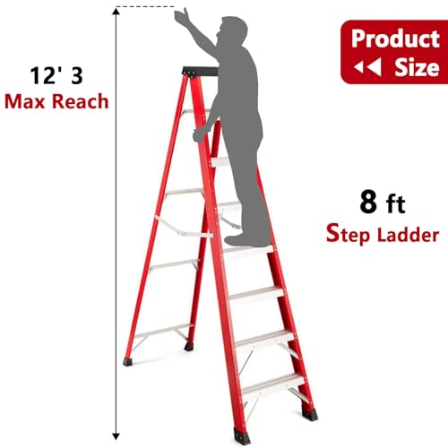 Image of Ladder 8-Foot Fiberglass Step Ladder