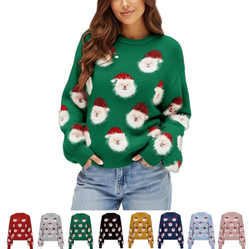 Luadnysin Weihnachtspullover Damen,Weihnachten Damen,Ugly Christmas...