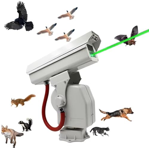 Disuasor láser automático de Cazadores de pájaros: Repelente de pájaros Impermeable de 360° controlado por aplicación, Cubre 300㎡, eficaz para Palomas, estorninos, gorriones y más.