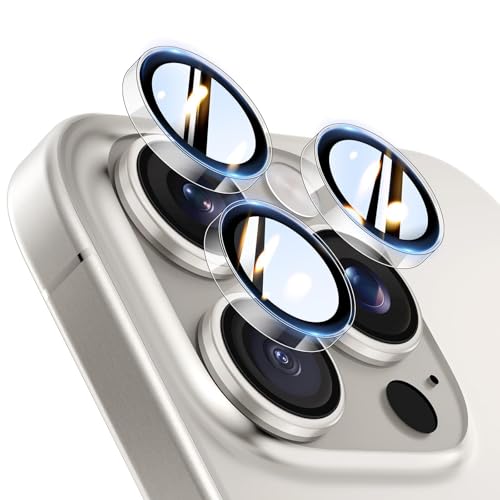 Image of TOCOL for iPhone 16 Pro Max Camera Lens Protector /iPhone 16 Pro Camera Lens Protector Tempered Glass HD Individual Scratch Resistant Cover Accessories Case Friendly 2 Pack(Clear)