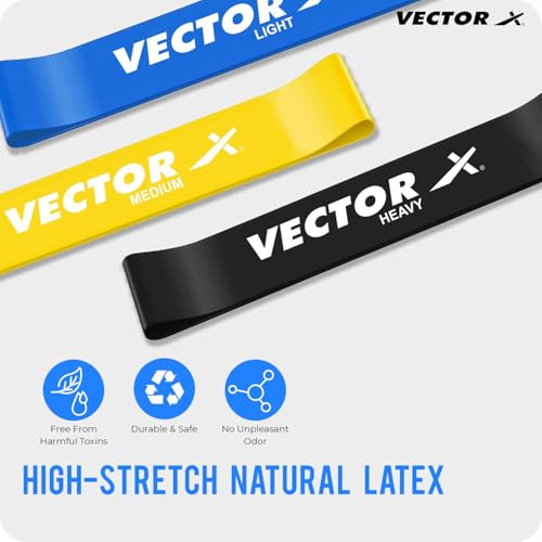 Image of Vector X TPE Resistance Exercise Loop Bands, Resistance Bands Set for Squats, HIPS, Legs, Butt, Glutes and Heavy Workouts Physical Therapy, Rehab, Stretching, Home Fitness Boxing Training (Medium)