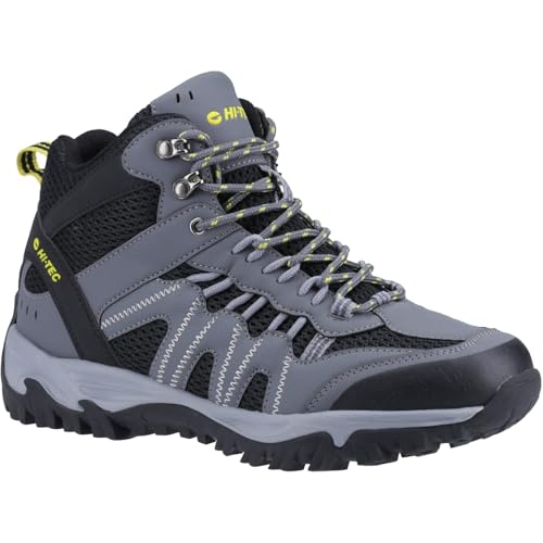Hi Tec Jaguar Mid Wp   Botas de senderismo para hombre, Grafito Negro Citron, 43 EU
