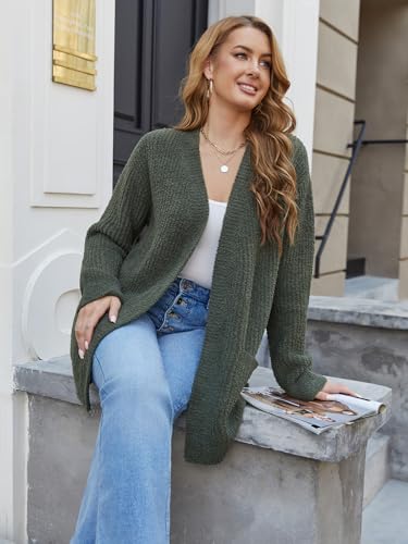 Image of Snuggle Sac Cardigan Sweaters for Women with Pocket Trendy Casual Long Sleeve Tops Open Front Fall Winter Coats