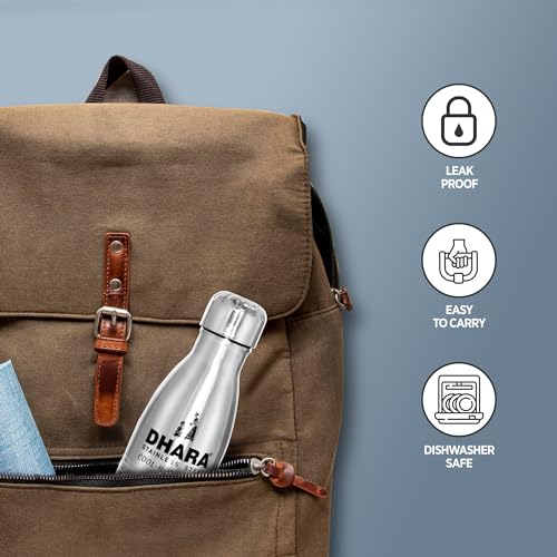 Image of Dhara Stainless Steel 24 Plus Vacuum Insulated Thermosteel Bottle 250 ml Silver | Double Wall Flask | 24 Hours Hot and Cold Bottle for Home, Office & Travel