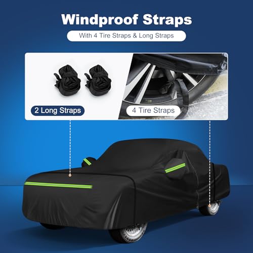 Image of QUNSUNUS Car Cover for MG MGB Roadster /GT 1962-1981 with Cotton Lining | Waterproof Outdoor All-Weather Heavy 420D Oxford MGB Car Covers, with Zipper and Straps, for Rain, Dust, Sun, Wind Protection