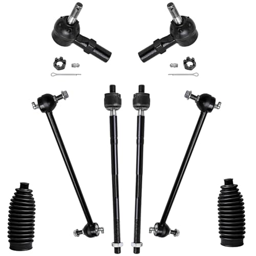 Image of Detroit Axle - 10pc Front Suspension Kit for Toyota Sienna 1998-2003, 2 Ready Struts 2 Sway Bars 4 Inner Outer Tie Rods 2 Boots 1999 2000 2001 2002 Replacement