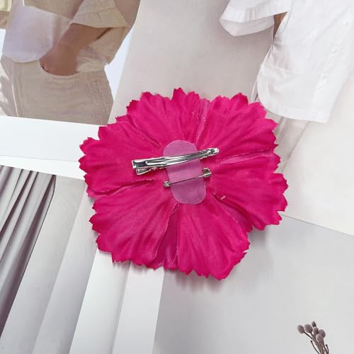 Image of Peony Fabric Flower Brooches Oversize Lapel Pins Extra Big Brooch Delicate Dancing Party Prom Wedding Charm Banquet Dress Suit Guest Corsage Accessories Gifts Dancer Large Hairpin Clip 110mm
