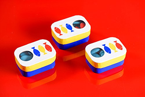 lot de 3 - BOITE/BALLOTIN A DRAGEES BAPTEME POISSON BLEU ROUGE JAUNE boite a dragées ballotin pour mariage bapteme communion - thème marin mer océan