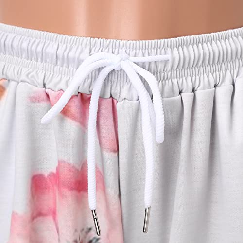 Qvkarw Calça legging feminina de cintura alta com estampa costurada com cordão e estampa digital cal
