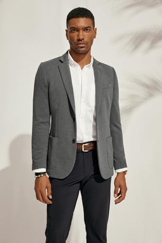 Image of PJ PAUL JONES Men's Casual Knit Blazer Suit Jackets Two Button Lightweight Unlined Sport Coat