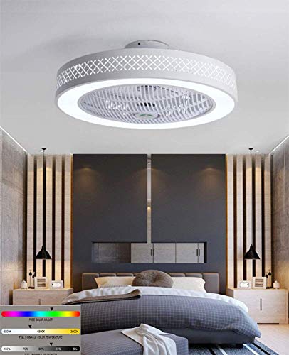 Smart App Deckenventilatorleuchten Mit Bluetooth-Lautsprecher Und Fernbedienung, Dimmbarer RGB-Farbwechsel, Musik-Deckenleuchte Für Kinderzimmer In