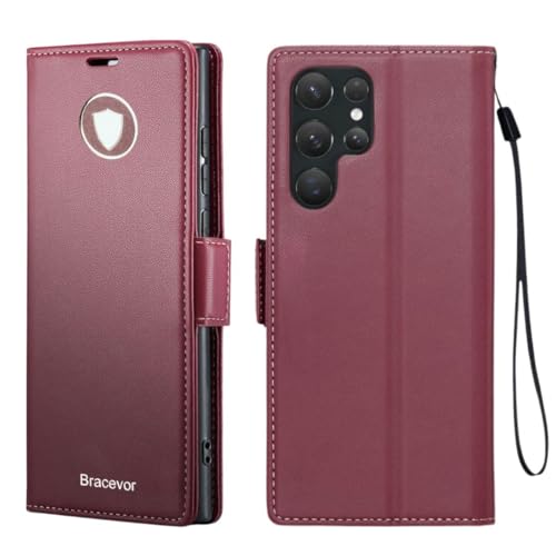Bracevor Deluxe Leather Flip Cover case for Samsung Galaxy S22 Ul...