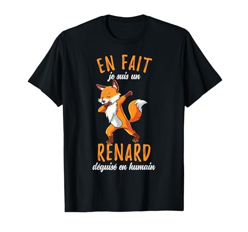 en Fait Je suis Un Renard T-Shirt, Homme, Noir, XXL