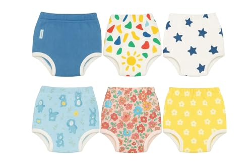 Image of Premium Baby Diaper Pants / Potty Training Panties / Padded Underwear for 0 - 4 Years | Soft, Washable & Reusable Cotton Nappies for Boys & Girls | Leakproof, Absorbent & Breathable | 2 /3 /4 Pack | Leakproof, Absorbent (Premium multicolor, 0-12 months, 3, count)